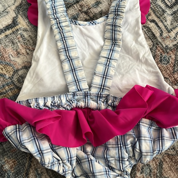 Babeeni 12month Baby Girl Smocked Whales & Anchors Swimsuit - Picture 3 of 3